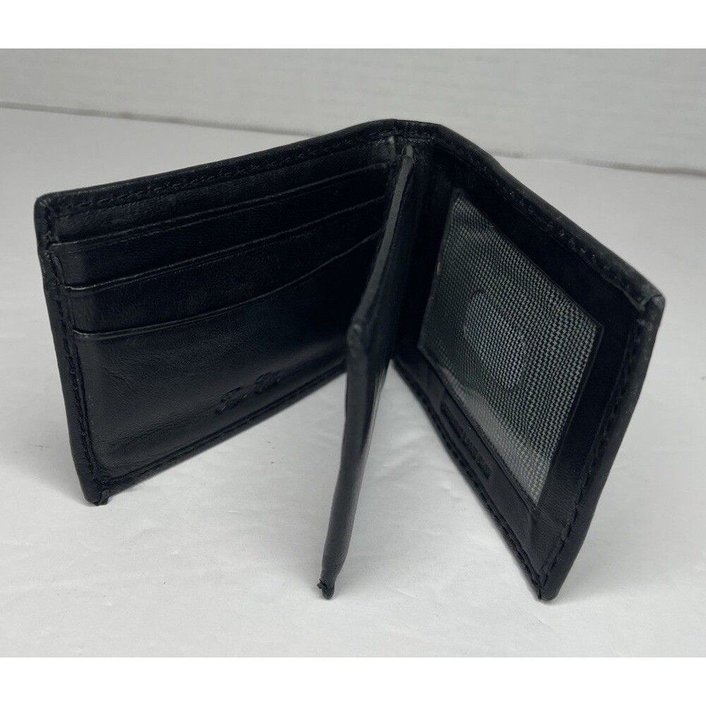 Tasso Elba Men's Black Lambs Leather Bifold Wallet